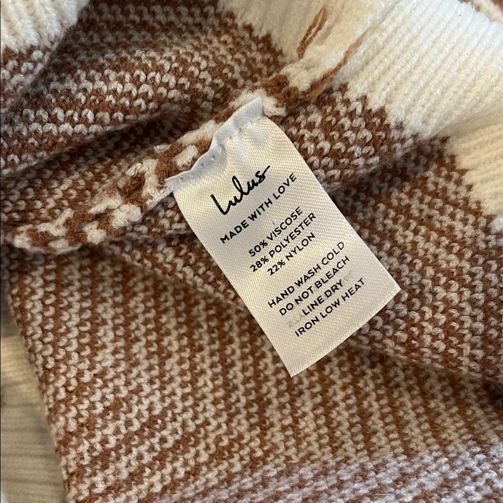 Lulus Brown & White Striped Button-Up Cardigan - Picture 8 of 8